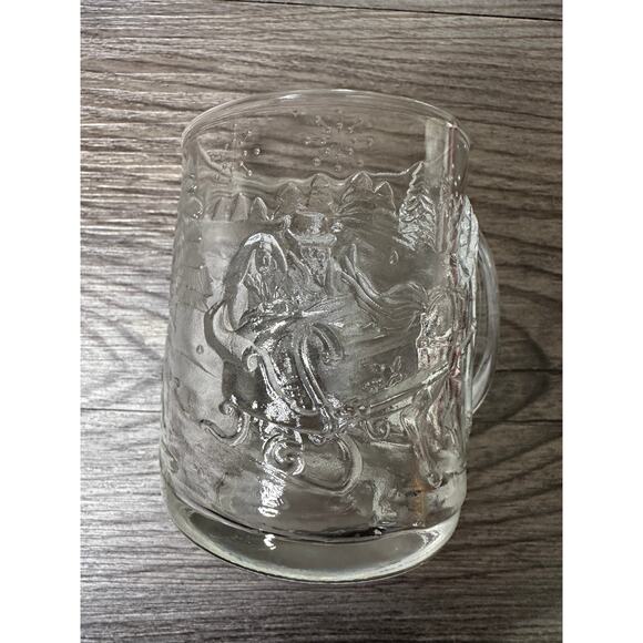 Luminarc USA Heavy Clear 3D Glass House Christmas Mugs 10 oz Set of 4 Vtg 80's - Picture 4 of 15